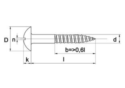 Afbeeldingen van Houtschroef, 4.0 x 12 mm, ronde kop, messing