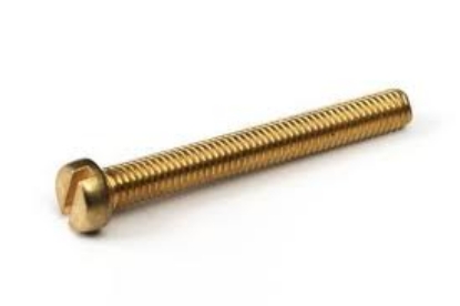 Afbeeldingen van Metaalschroef, m4, 25 mm, plat conische kop, din84, messing