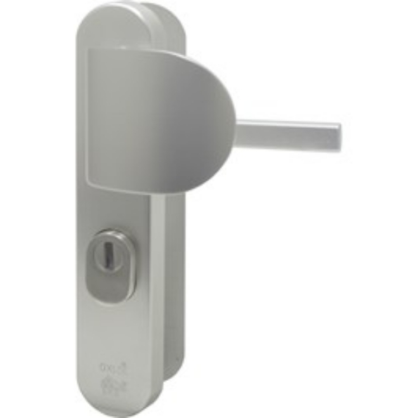 Afbeeldingen van Oxloc veiligheidslangschild met deurduwer met kerntrekbeveiliging aluminium