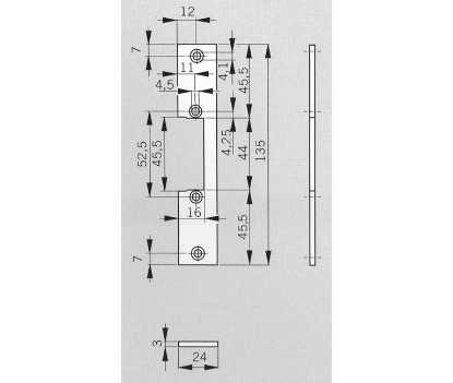 Afbeeldingen van Dorma korte voorplaat, fkh24, rvs