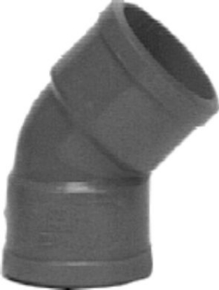 Afbeeldingen van Bocht, 40 mm, 45 graden, mof/mof, pvc