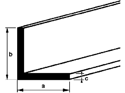 Afbeeldingen van AluArt Hoekprofiel  aluminium 3 meter 40x20x2mm