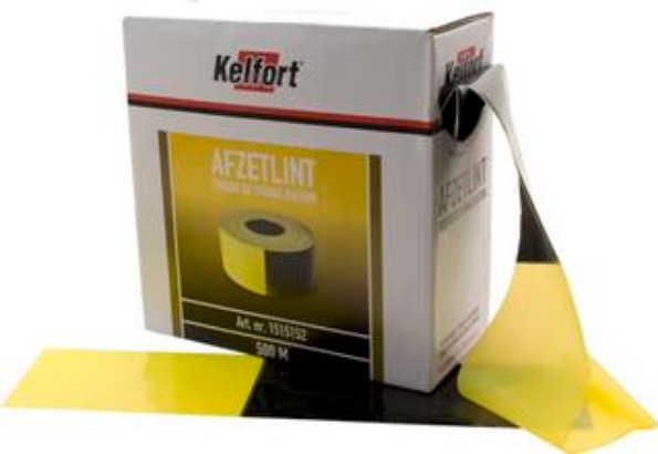 Afbeeldingen van Kelfort Afzetlint zwart/geel 80mm x 500 meter
