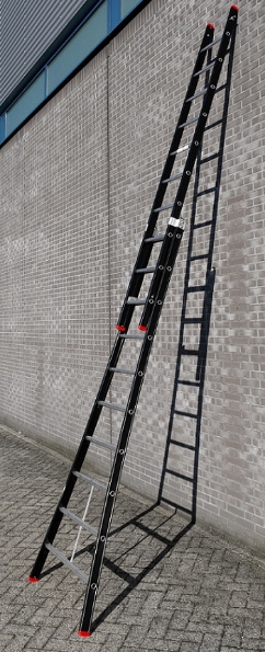 Afbeeldingen van Kelfort Reformladder MAGNUS 2x10 gecoat aluminium 2 delig zwart
