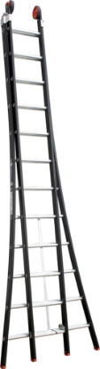 Afbeeldingen van Kelfort Reformladder MAGNUS 2x14 gecoat aluminium 2 delig zwart