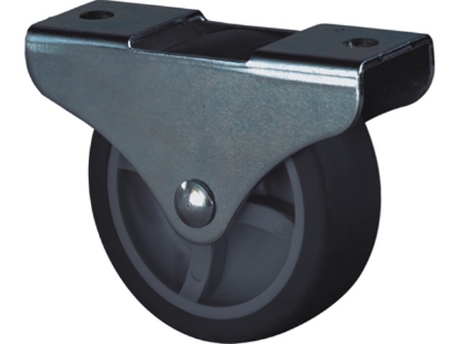 Afbeeldingen van Kelfort Bokwiel 50 mm met glijlager grijs rubber gegalvaniseerd verzinkt