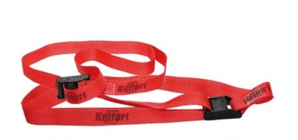 Afbeeldingen van Kelfort Spanband 25 mm 1 meter met klemgesp verpakking 2 stuks rood