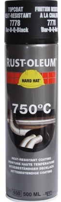 Afbeeldingen van RUST-OLEUM® Deklaag hittebestendig Hard Hat, 500 ml, hittebestendig, zwart  
