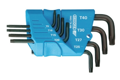 Afbeeldingen van GEDORE Stiftsleutelset tbv inwendige TORX® schroeven H 43 TX 8 delig