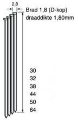 Afbeeldingen van Dutack Fasteners Brad D-kop DA18-32mm gegalvaniseerd
