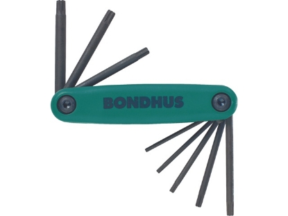 Afbeeldingen van Bondhus Stiftsleutelset zakmesmodel, Torx TF8 T9-T40 8 delig