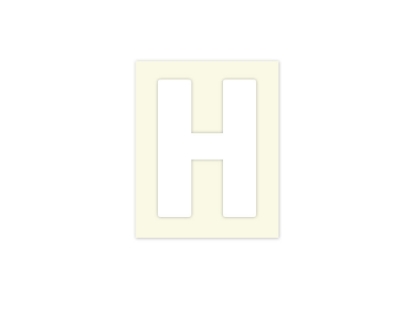 Afbeeldingen van Pickup letter h wit , 40 mm