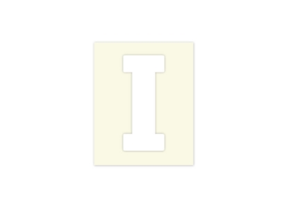 Afbeeldingen van Pickup letter i wit , 40 mm