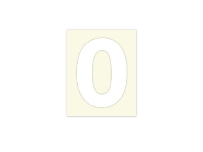 Afbeeldingen van Pickup cijfer 0 wit , 40 mm