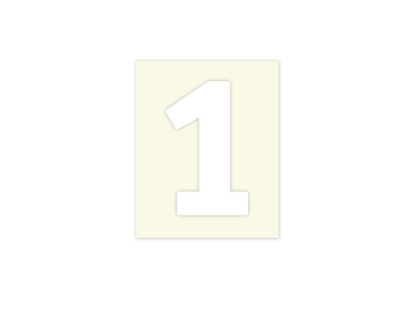 Afbeeldingen van Pickup cijfer 1 wit , 40 mm