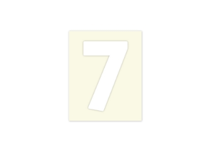 Afbeeldingen van Pickup cijfer 7 wit , 40 mm