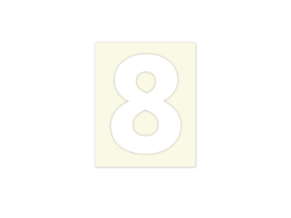 Afbeeldingen van Pickup cijfer 8 wit , 40 mm