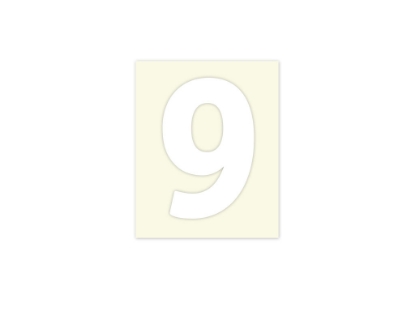 Afbeeldingen van Pickup cijfer 9 wit , 40 mm