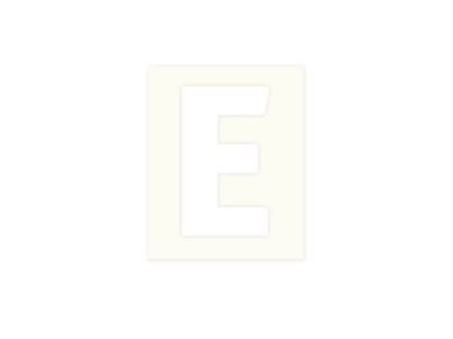 Afbeeldingen van Pickup letter e wit , 80 mm