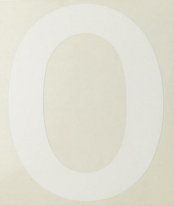 Afbeeldingen van Pickup cijfer 0 wit , 80 mm