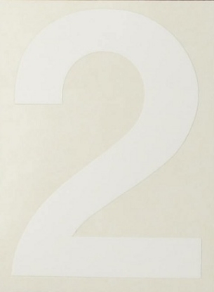 Afbeeldingen van Pickup cijfer 2 wit , 80 mm