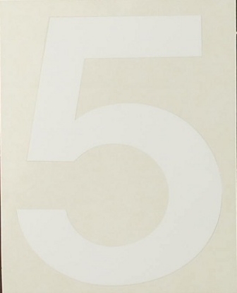 Afbeeldingen van Pickup cijfer 5 wit , 80 mm