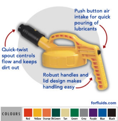 Afbeeldingen van Oilsafe deksel met korte tuit  geel