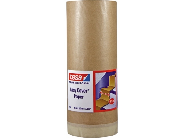Afbeeldingen van tesa® 2-in-1: Maskeringspapier met maskeringstape 4364 300 x 25 meter