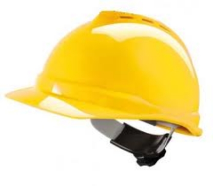 Afbeeldingen van MSA V-Gard veiligheidshelm met Push-Key binnenwerk geel