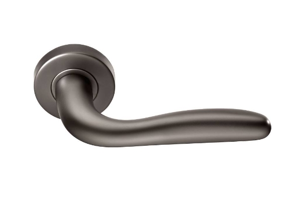 Afbeeldingen van Opentech Krukstel rond rozet PVD Geo Claq black pearl