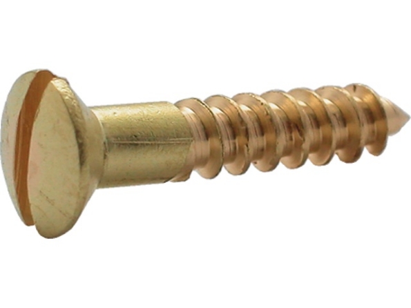 Afbeeldingen van Kelfort houtschroef messing, lenskop met zaagsnede  5.0x70