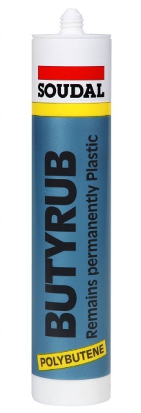 Afbeeldingen van Soudal butyleenkit zwart, 310 ml, butyrub