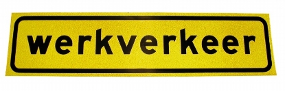 Afbeeldingen van Magneetsticker werkverkeer  geel/zw