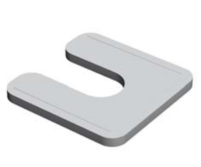 Afbeeldingen van Stelplaat + sleuf  70x70x2 millimeter