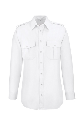 Afbeeldingen van Heren pilotenhemd lange mouw wit, 45-46