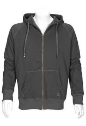 Afbeeldingen van Hooded sweater m/rits antraciet   l