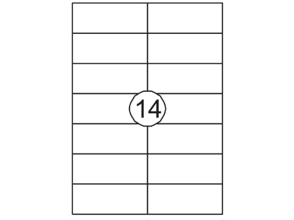 Afbeeldingen van Avery etiket,105 x 42 mm, verpakking 1400 stuks, dp144-100