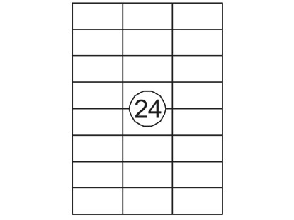 Afbeeldingen van Avery etiket, 70 x 37 mm, verpakking 2400 stuks, dp247-100