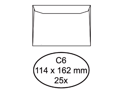 Afbeeldingen van Quantore envelop bank c6 114x162 gom 80gram wit, 158120 