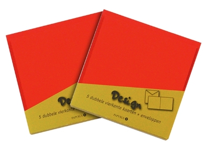 Afbeeldingen van Papyrus kaart/envelop dubbel ivoor vierkant 5stuks, 894440 