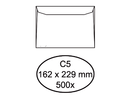Afbeeldingen van Quantore envelop bank c5 162x229 gom 80gram wit, q180080 