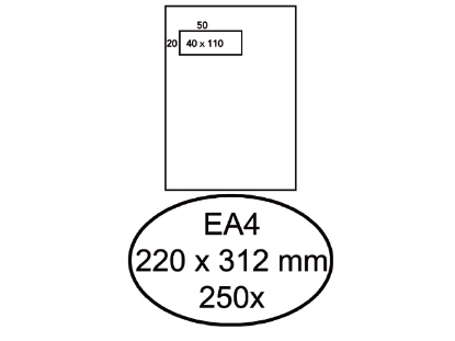 Afbeeldingen van Hermes envelop venster zk 220x312 wit 120gram 250stuks vr li 4x11, ea4ahe120g89s 
