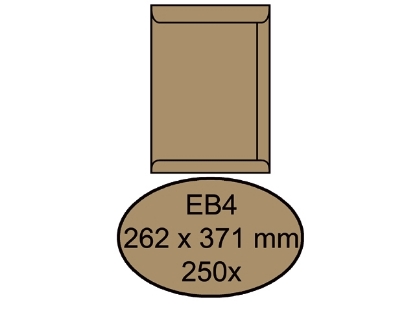 Afbeeldingen van Quantore envelop akte eb4 262x371 gom 100gram bruinkraft, q180690 