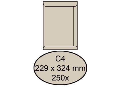 Afbeeldingen van Quantore envelop akte c4 229x324 gom 120gram cremekraft, q180720 