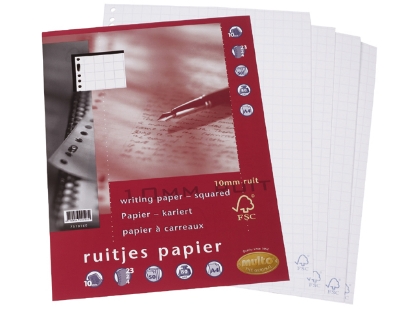 Afbeeldingen van Multo interieurpapier 23rings a4 ruit 10mm 80gram 50vel, 7310160 