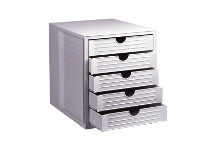 Afbeeldingen van Han ladenbox lichtgrijs 5 gesloten laden, ha-1450-fo-11 