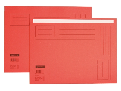 Afbeeldingen van Quantore vouwmap folio rood 250gram ongelijke zijde , 10419984 