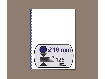 Afbeeldingen van GBC bindrug, 16 mm, a4, 21 rings, verpakking 100 stuks, 4028620, blauw