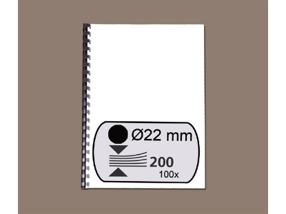 Afbeeldingen van GBC bindrug, 22 mm, a4, 21 rings, verpakking 100 stuks, 4028602, zwart