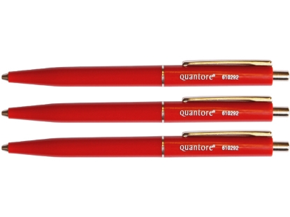 Afbeeldingen van Quantore balpen retra, kb102001red, metalen clip, rood